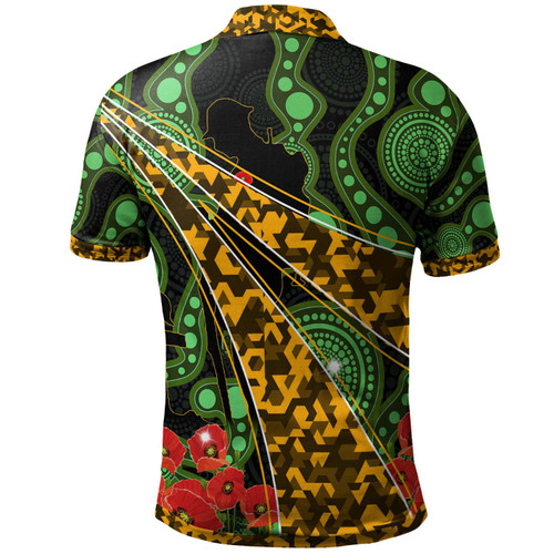 Wallabies Rugby Polo Shirt - Custom Anzac Wallabies Kangaroo with Aboriginal Inspired Patterns Polo Shirt Wallabies Rugby Polo Shirt - Custom Anzac Wallabies Kangaroo with Aboriginal Inspired Patterns Polo Shirt