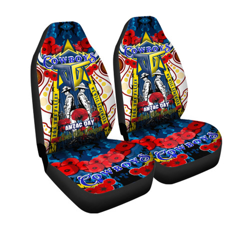 North Queensland Anzac Day Watercolour Car Seat Cover - Custom Remembrance North Queensland With Poppy Flower North Queensland Anzac Day Watercolour Car Seat Cover - Custom Remembrance North Queensland With Poppy Flower