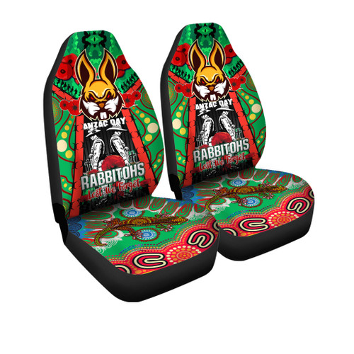Souths Anzac Day Custom Watercolour Car Seat Cover - Remembrance Indigenous Souths With Poppy Flower Souths Anzac Day Custom Watercolour Car Seat Cover - Remembrance Indigenous Souths With Poppy Flower