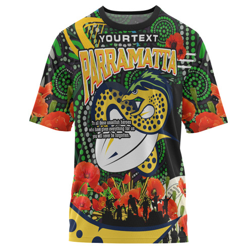 Parramatta Eels Custom T-shirt - Anzac Parramatta Eels Aboriginal Inspired with Flower T-shirt Parramatta Eels Custom T-shirt - Anzac Parramatta Eels Aboriginal Inspired with Flower T-shirt