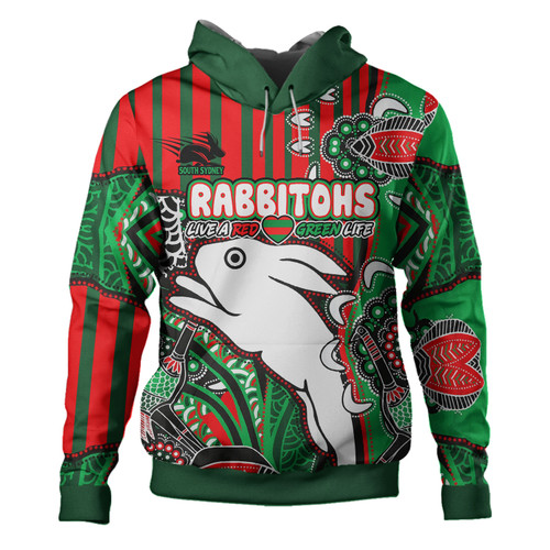 Australia South of Sydney Custom Hoodie - Indigenous Dreaming Souths "Live A Red Green Life" Hoodie