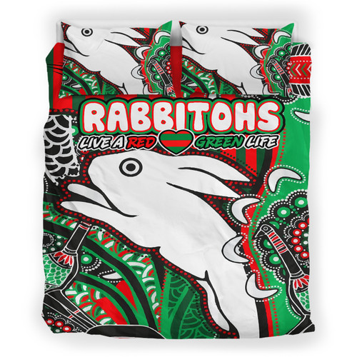 Australia South Sydney Rabbitohs Custom Bedding Set - Indigenous Dreaming Souths "Live A Red Green Life" Australia South Sydney Rabbitohs Custom Bedding Set - Indigenous Dreaming Souths "Live A Red Green Life"