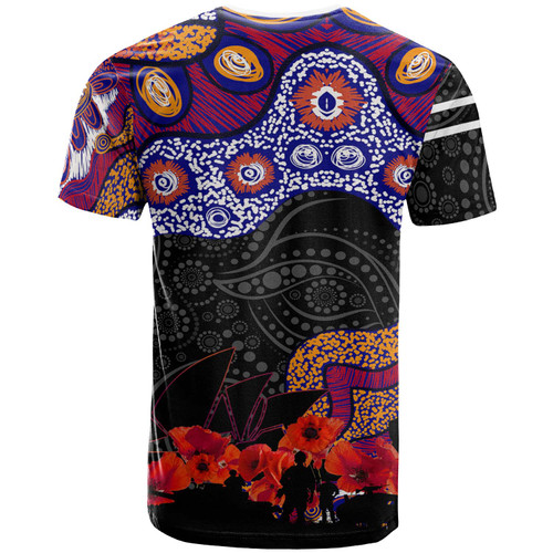 Australia Sea Eagles Anzac T-shirt - Lest We Forget Aboriginal Inspired Patterns T-shirt Australia Sea Eagles Anzac T-shirt - Lest We Forget Aboriginal Inspired Patterns T-shirt