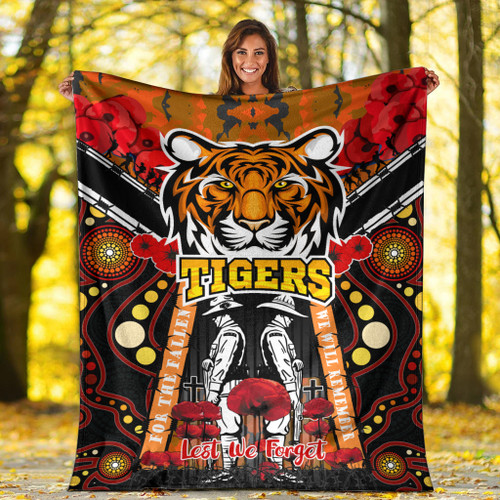 South West Sydney Anzac Day Watercolour Blanket - Custom Remembrance South West Sydney With Poppy Flower