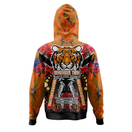 Wests Tigers Anzac Custom Hoodie - Remembrance Wests Tigers Anzac Day With Poppy Flower2 Wests Tigers Anzac Custom Hoodie - Remembrance Wests Tigers Anzac Day With Poppy Flower2