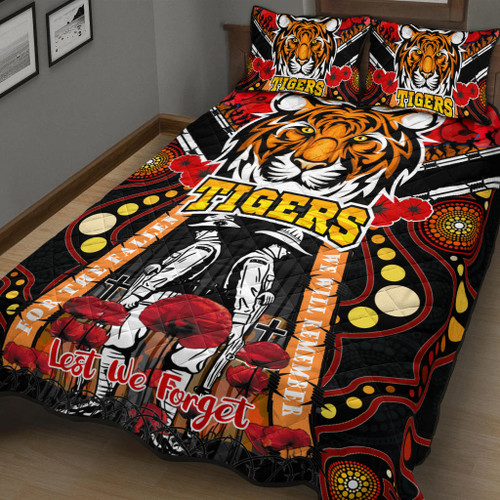 South West Sydney Anzac Day Watercolour Quilt Bed Set - Custom Remembrance South West Sydney With Poppy Flower