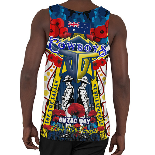 North Queensland Anzac Day Watercolour Men Tank Top - Custom Remembrance North Queensland With Poppy Flower North Queensland Anzac Day Watercolour Men Tank Top - Custom Remembrance North Queensland With Poppy Flower