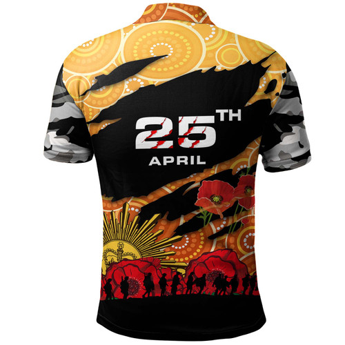 Wests Tigers Anzac Polo Shirt - Custom Anzac Aboriginal Inspired with Poppy Flower Polo Shirt