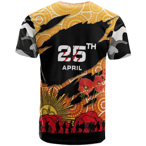Australia Sydney Anzac T-shirt - Custom Anzac Aboriginal Inspired with Poppy Flower T-shirt Australia Sydney Anzac T-shirt - Custom Anzac Aboriginal Inspired with Poppy Flower T-shirt