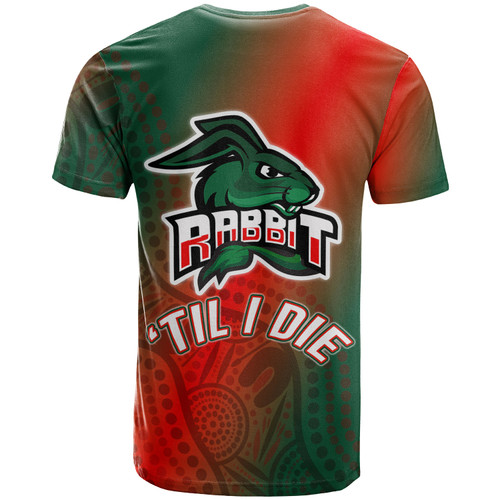 Rabbitohs Rugby T-shirt - Custom Rabbit Sport With Aboriginal Patterns T-shirt  1 Rabbitohs Rugby T-shirt - Custom Rabbit Sport With Aboriginal Patterns T-shirt  1