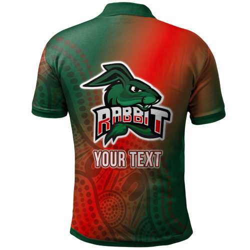 Rabbitohs Rugby Polo Shirt - Custom Rabbit Sport With Aboriginal Patterns Polo Shirt 1 Rabbitohs Rugby Polo Shirt - Custom Rabbit Sport With Aboriginal Patterns Polo Shirt 1