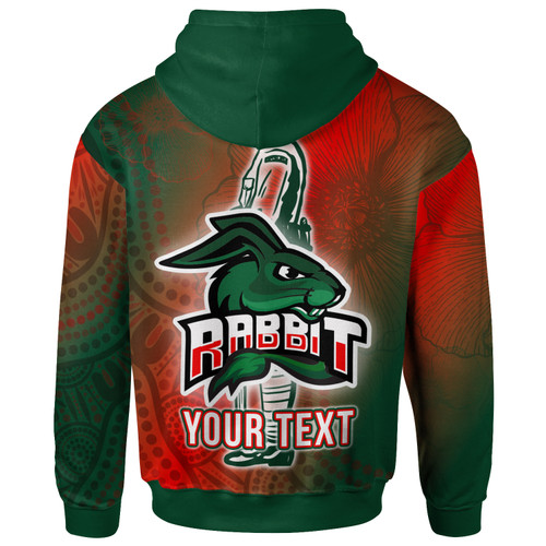 Rabbitohs Rugby hoodie  - Custom Anzac Rabbit Sport With Aboriginal Patterns Hoodie 3 Rabbitohs Rugby hoodie  - Custom Anzac Rabbit Sport With Aboriginal Patterns Hoodie 3