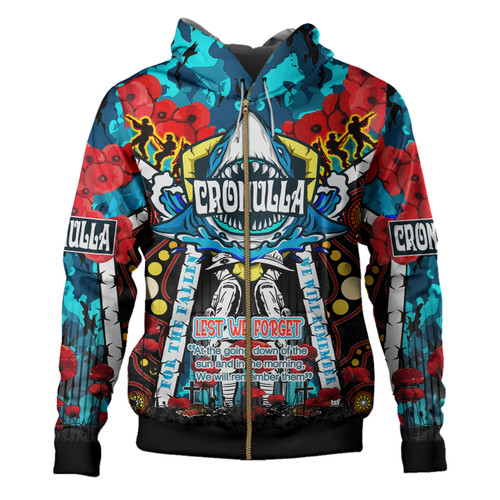 Australia Cronulla Anzac Watercolour Custom Hoodie - Remembrance Cronulla Anzac Day With Poppy Flower Hoodie Australia Cronulla Anzac Watercolour Custom Hoodie - Remembrance Cronulla Anzac Day With Poppy Flower Hoodie