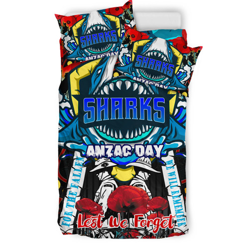 Cronulla Anzac Day Watercolour Custom Bedding Set - Remembrance Cronulla With Poppy Flower Cronulla Anzac Day Watercolour Custom Bedding Set - Remembrance Cronulla With Poppy Flower