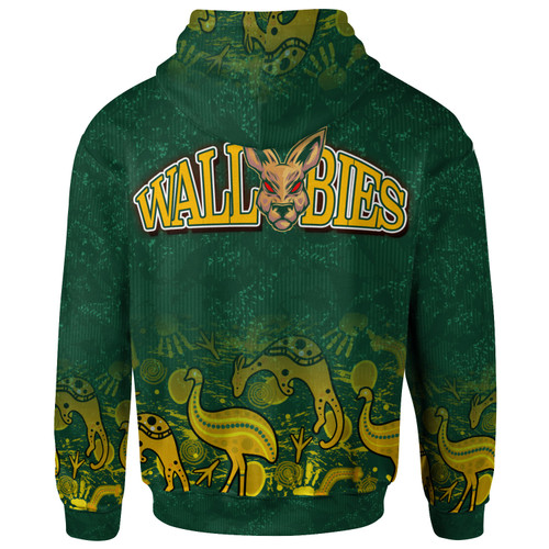 Wallabies Rugby Hoodie - Custom Wallabies Aboriginal With Animals Hoodie 2 Wallabies Rugby Hoodie - Custom Wallabies Aboriginal With Animals Hoodie 2