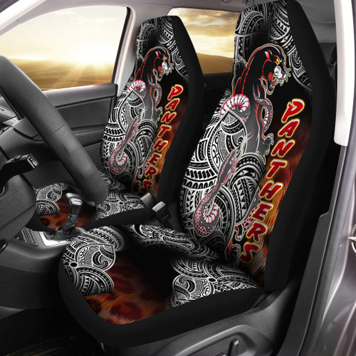 Penrith Polynesian Car Seat Cover - Custom Wild Black Penrith