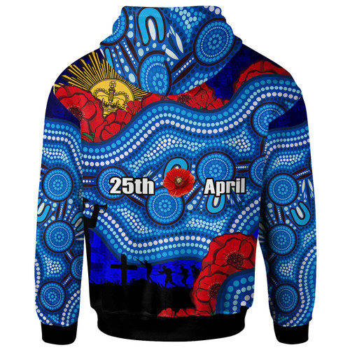 Brumbies Rugby Hoodie - Custom Anzac Day Brumbies Aboriginal Inspired Pattern with Horse and Poppy Flower Brumbies Rugby Hoodie - Custom Anzac Day Brumbies Aboriginal Inspired Pattern with Horse and Poppy Flower