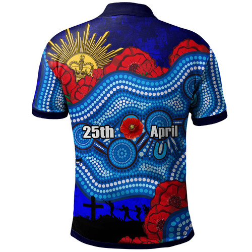 Brumbies Rugby Polo Shirt - Custom Anzac Day Brumbies Aboriginal Inspired Pattern with Horse and Poppy Flower Brumbies Rugby Polo Shirt - Custom Anzac Day Brumbies Aboriginal Inspired Pattern with Horse and Poppy Flower