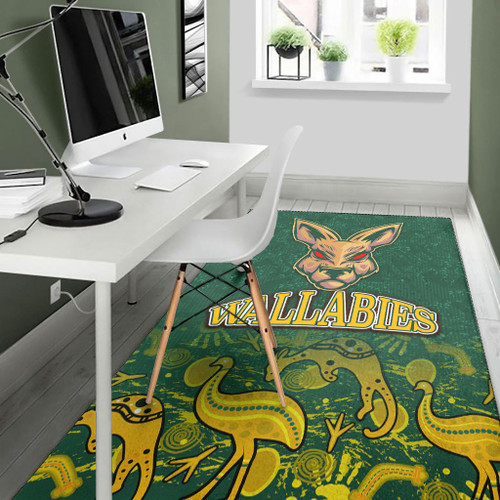 Wallabies Rugby Area Rug - Wallabies Aboriginal With Animals Area Rug 4 Wallabies Rugby Area Rug - Wallabies Aboriginal With Animals Area Rug 4