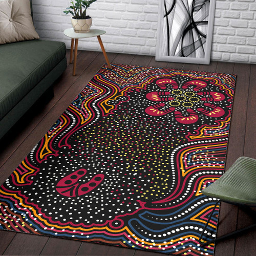 Australia Aboriginal Area Rug - Aboriginal art dreaming story background Australia Aboriginal Area Rug - Aboriginal art dreaming story background