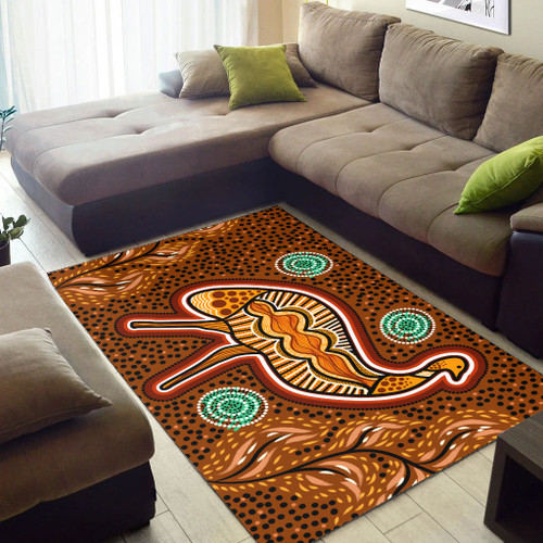 Australia Aboriginal Area Rug - Aboriginal Emu Art Illustration Australia Aboriginal Area Rug - Aboriginal Emu Art Illustration