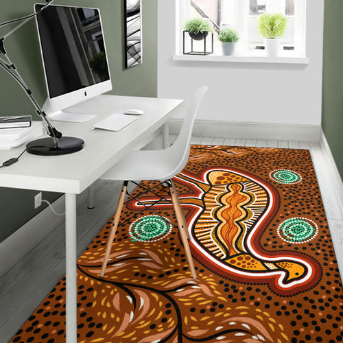 Australia Aboriginal Area Rug - Aboriginal Emu Art Illustration Australia Aboriginal Area Rug - Aboriginal Emu Art Illustration