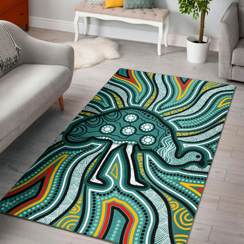 Australia Aboriginal Area Rug - Aboriginal Emu Artwork