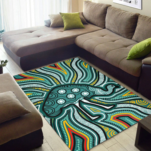 Australia Aboriginal Area Rug - Aboriginal Emu Artwork