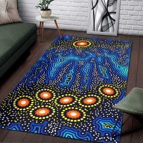 Australia Aboriginal Area Rug - Background of aboriginal art dreaming Australia Aboriginal Area Rug - Background of aboriginal art dreaming