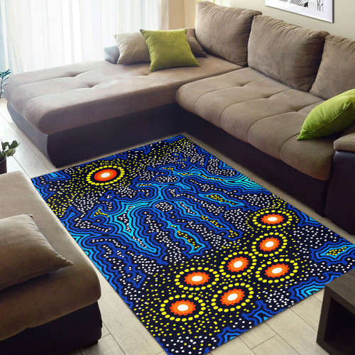 Australia Aboriginal Area Rug - Background of aboriginal art dreaming Australia Aboriginal Area Rug - Background of aboriginal art dreaming