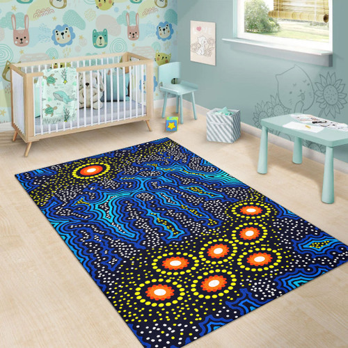 Australia Aboriginal Area Rug - Background of aboriginal art dreaming Australia Aboriginal Area Rug - Background of aboriginal art dreaming