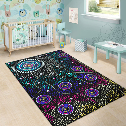 Australia Aboriginal Area Rug - Dreaming art aboriginal background Australia Aboriginal Area Rug - Dreaming art aboriginal background