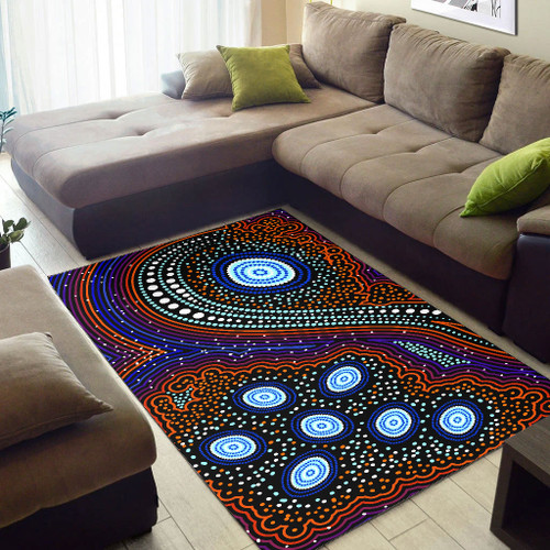 Australia Aboriginal Area Rug - Dreaming story aboriginal art background Australia Aboriginal Area Rug - Dreaming story aboriginal art background