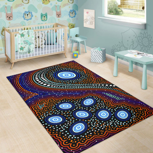 Australia Aboriginal Area Rug - Dreaming story aboriginal art background Australia Aboriginal Area Rug - Dreaming story aboriginal art background
