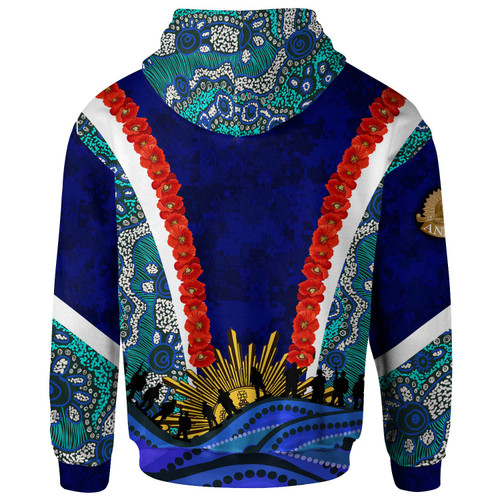 Blues Rugby Hoodie - Custom Anzac Aussie Blues and Aboriginal Inspired Pattern Hoodie Blues Rugby Hoodie - Custom Anzac Aussie Blues and Aboriginal Inspired Pattern Hoodie