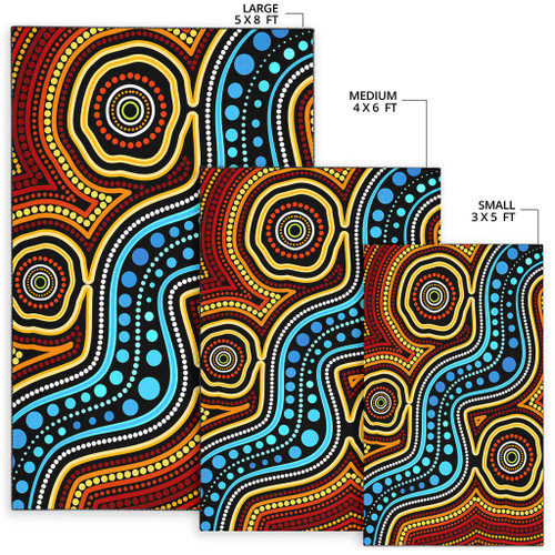 Australia Aboriginal Area Rug - Aboriginal dot art river connection concept Australia Aboriginal Area Rug - Aboriginal dot art river connection concept