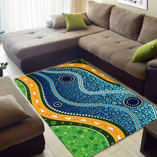 Australia Aboriginal Area Rug - Aboriginal style of background depicting nature