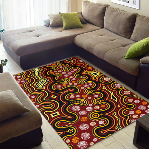 Australia Aboriginal Area Rug - Aboriginal style of dot background Australia Aboriginal Area Rug - Aboriginal style of dot background