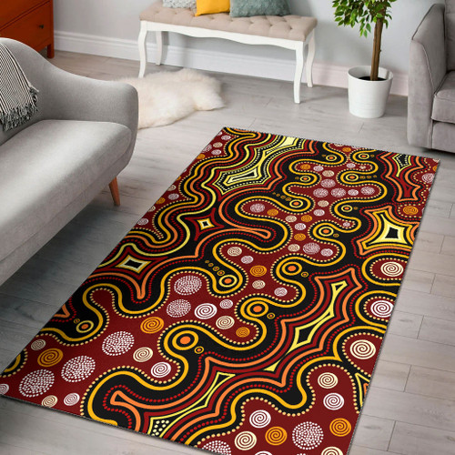 Australia Aboriginal Area Rug - Aboriginal style of dot background