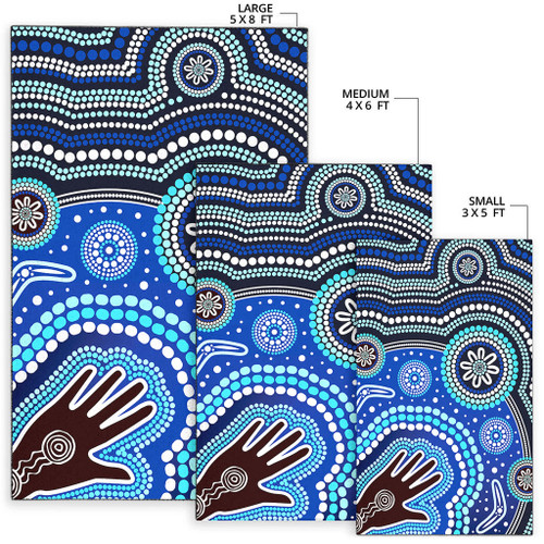 Australia Aboriginal Area Rug - Aboriginal dot art handprint background Australia Aboriginal Area Rug - Aboriginal dot art handprint background