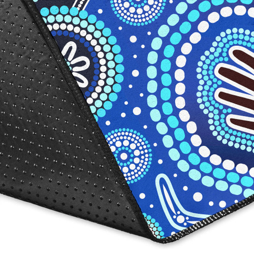 Australia Aboriginal Area Rug - Aboriginal dot art handprint background Australia Aboriginal Area Rug - Aboriginal dot art handprint background