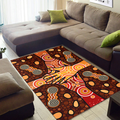 Australia Aboriginal Area Rug - Aboriginal style Dot art Indigenous Friendship concept Australia Aboriginal Area Rug - Aboriginal style Dot art Indigenous Friendship concept