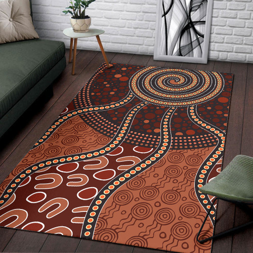 Australia Aboriginal Area Rug - Aboriginal Midnight Dreamtime Australia Aboriginal Area Rug - Aboriginal Midnight Dreamtime