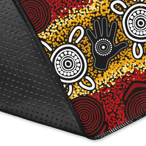Australia Aboriginal Area Rug - Aboriginal hand print artwork Australia Aboriginal Area Rug - Aboriginal hand print artwork