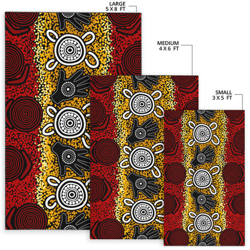 Australia Aboriginal Area Rug - Aboriginal hand print artwork Australia Aboriginal Area Rug - Aboriginal hand print artwork