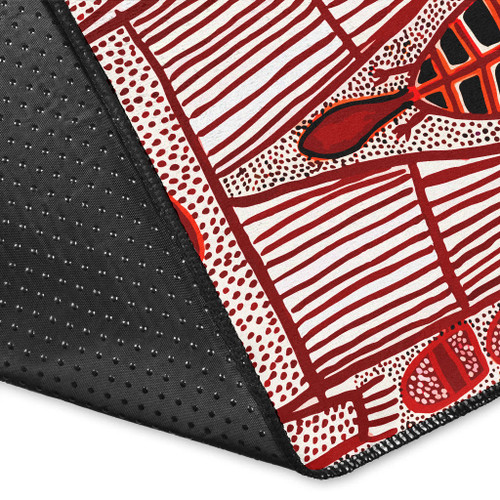 Australia Aboriginal Area Rug - WANDJINA With Aboriginal Turtle Watercolor painting Australia Aboriginal Area Rug - WANDJINA With Aboriginal Turtle Watercolor painting