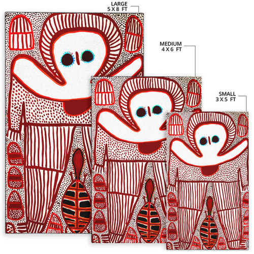 Australia Aboriginal Area Rug - WANDJINA With Aboriginal Turtle Watercolor painting Australia Aboriginal Area Rug - WANDJINA With Aboriginal Turtle Watercolor painting