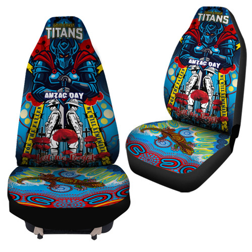 Gold Coast Anzac Day Custom Watercolour Car Seat Cover - Remembrance Indigenous Gold Coast With Poppy Flower Gold Coast Anzac Day Custom Watercolour Car Seat Cover - Remembrance Indigenous Gold Coast With Poppy Flower