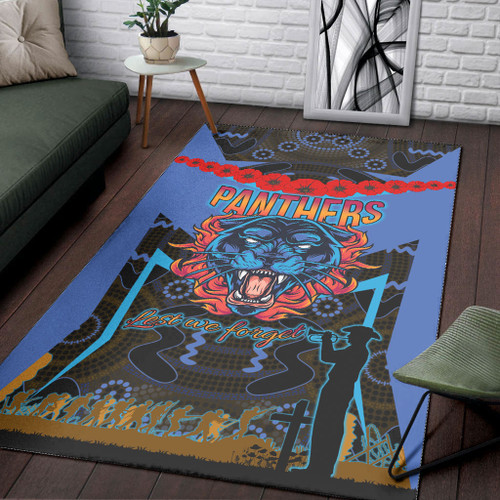 Panthers Rugby Area Rug - Custom Anzac Angry Panther Style Area Rug  2 Panthers Rugby Area Rug - Custom Anzac Angry Panther Style Area Rug  2