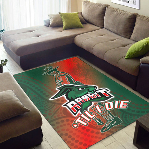 Souths Area Rug - Custom Anzac Rabbit Sport With Patterns Area Rug 4